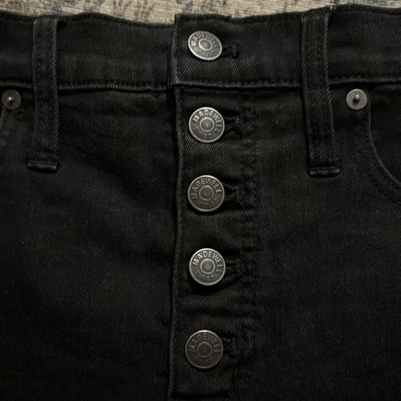 Madewell Black Jean Shorts Raw Hem- size 28 - cut offs - button closure - Picture 2 of 6